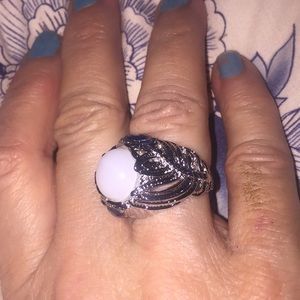 ❣️SOLD❣️Moonstone Ring 925 Sterling Silver Floral